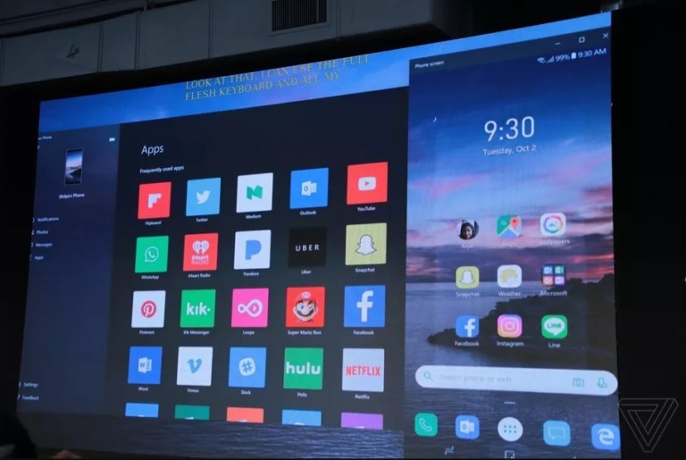 Microsoft тестирует Android на Windows, кастинг экрана